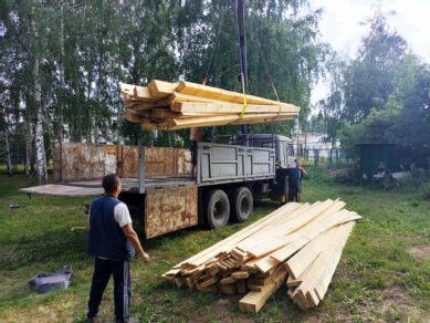 Доставлены доски для храма Рождества Богородицы